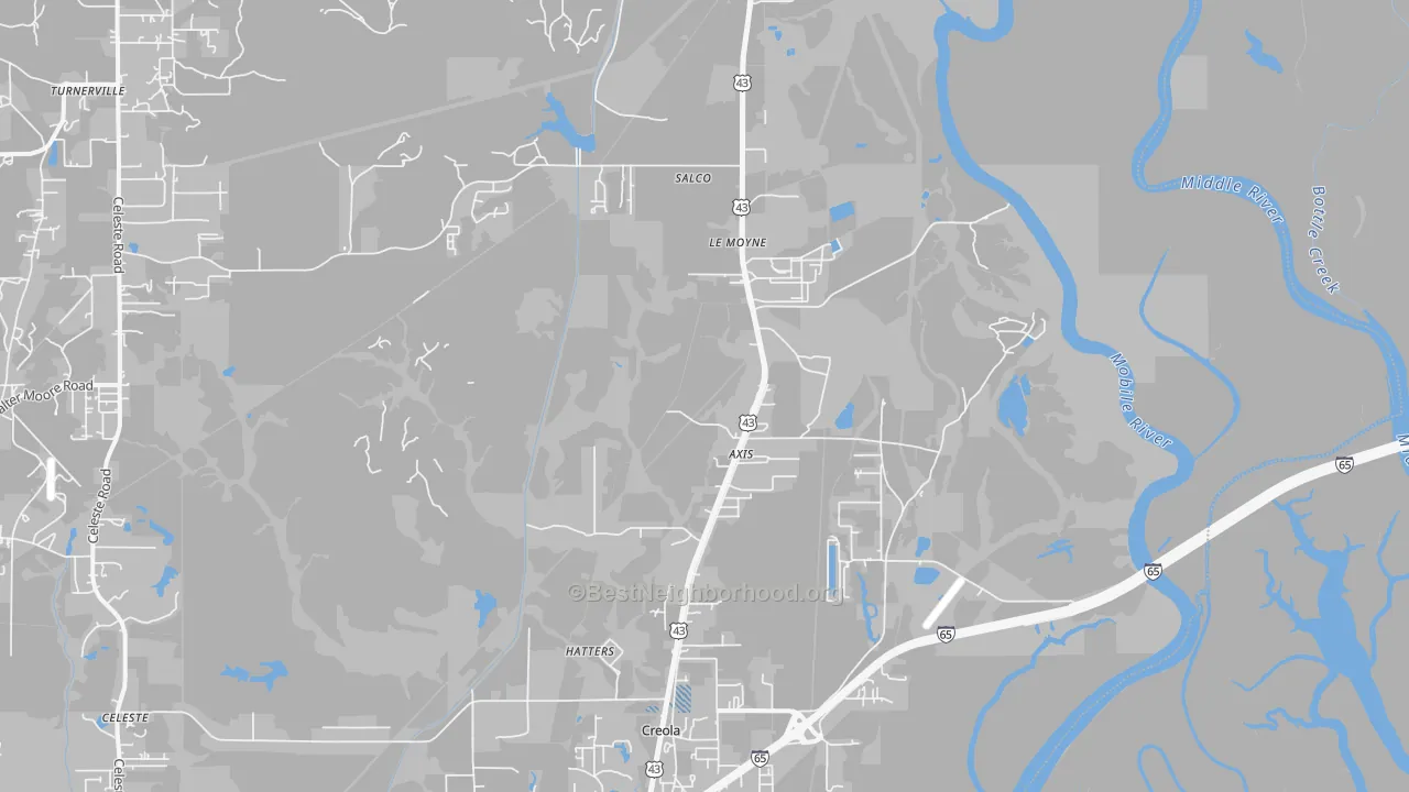 Transit Grade map of 36505, AL