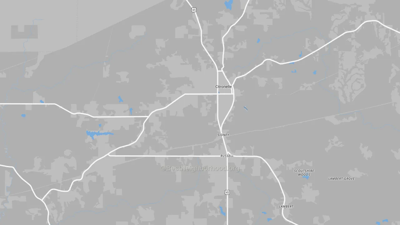 Transit Grade map of 36522, AL