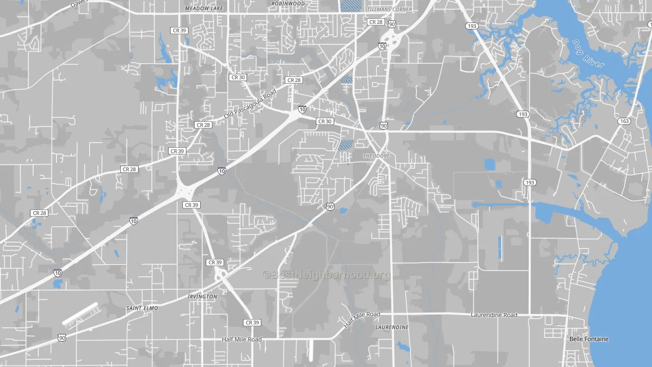 Transit Grade map of 36582, AL