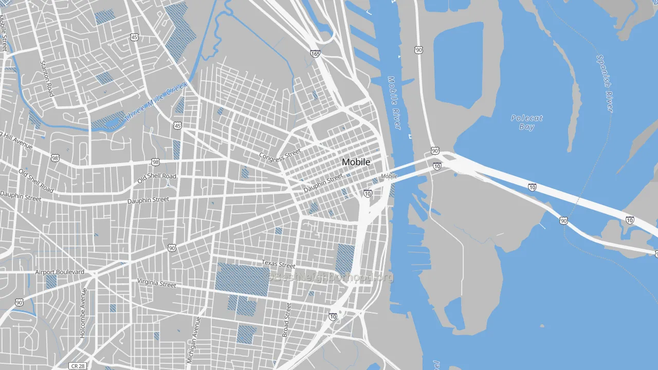 Transit Grade map of 36602, AL