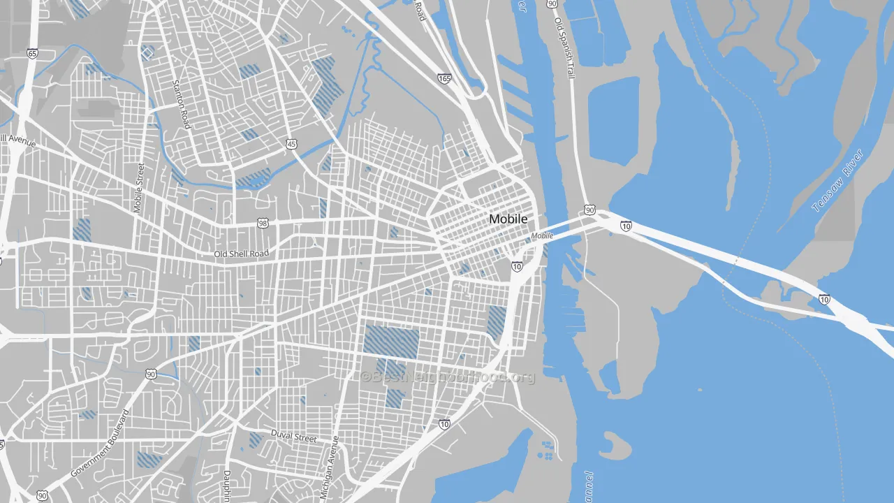 Transit Grade map of 36603, AL