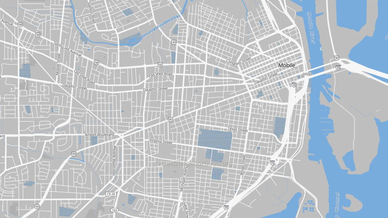 Transit Grade map of 36604, AL