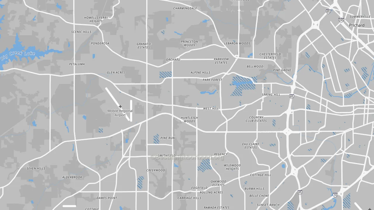 Transit Grade map of 36608, AL