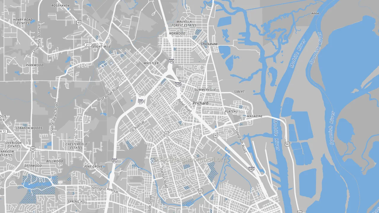 Transit Grade map of 36610, AL
