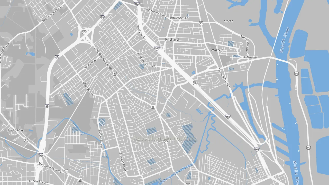 Transit Grade map of 36616, AL