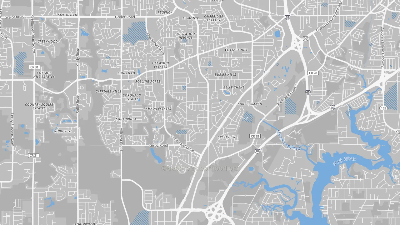 Transit Grade map of 36693, AL