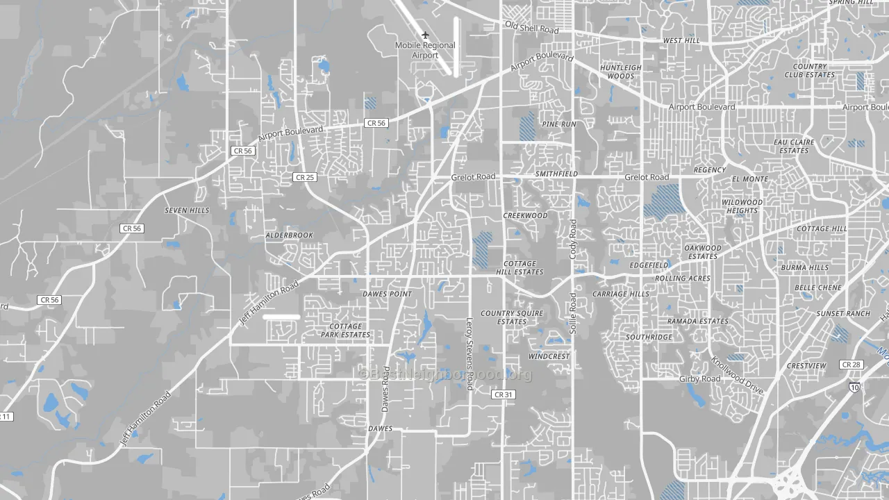 Transit Grade map of 36695, AL