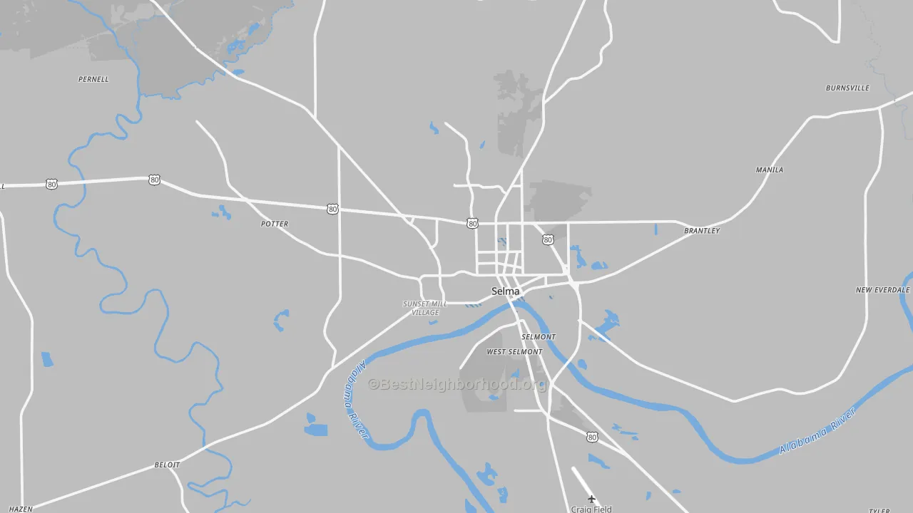 Transit Grade map of 36701, AL