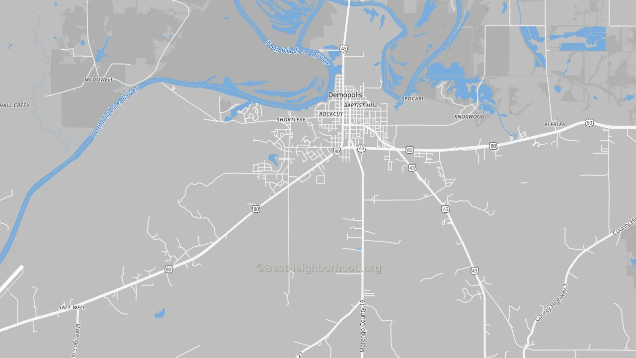 Transit Grade map of 36732, AL