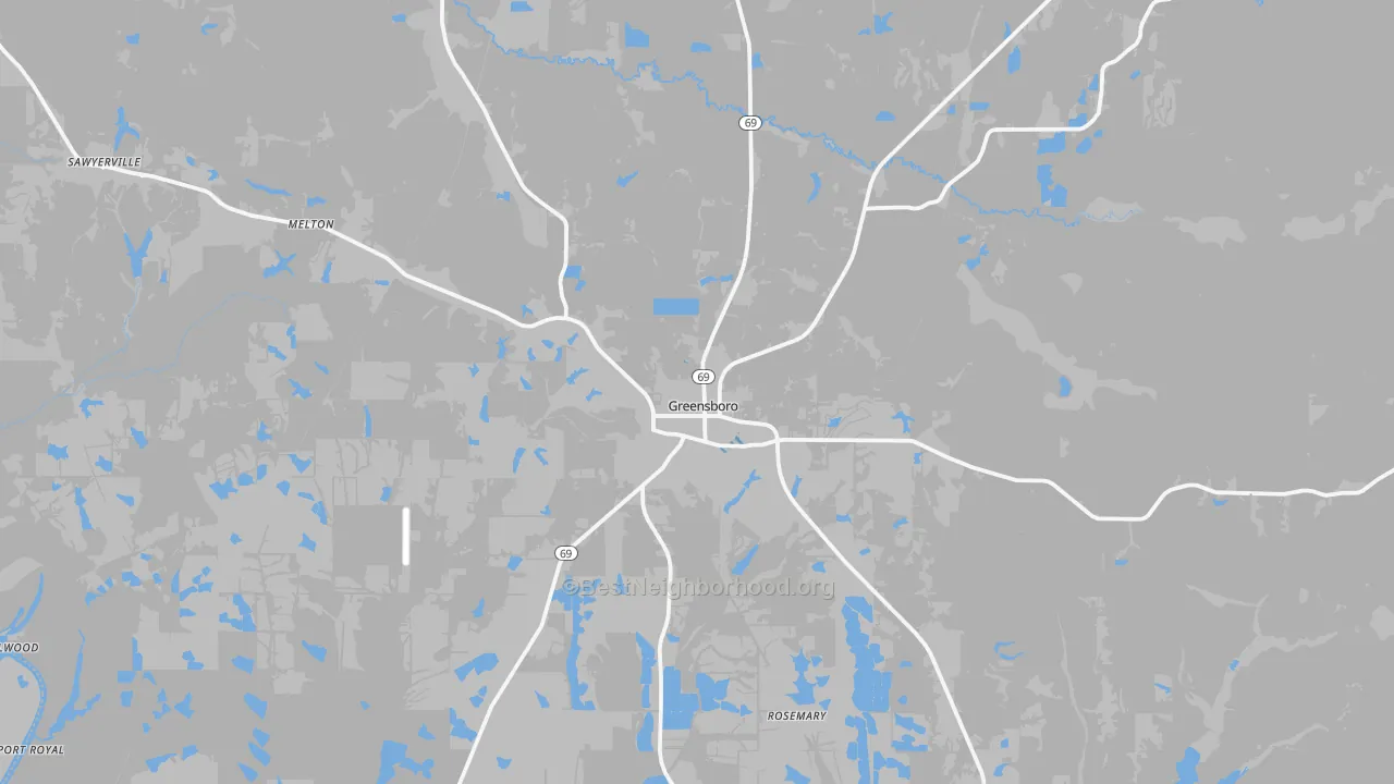 Transit Grade map of 36744, AL