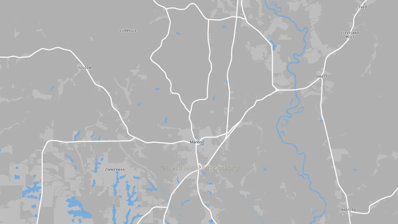 Transit Grade map of 36756, AL