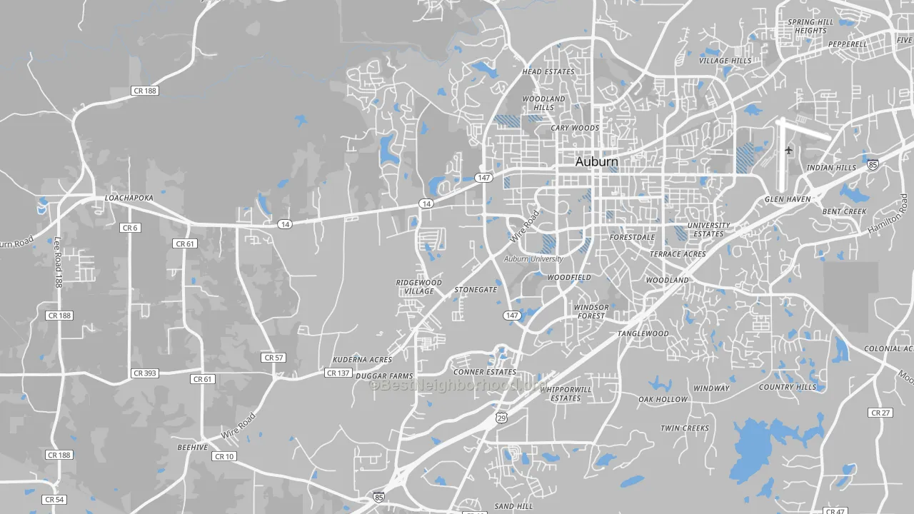 Transit Grade map of 36832, AL