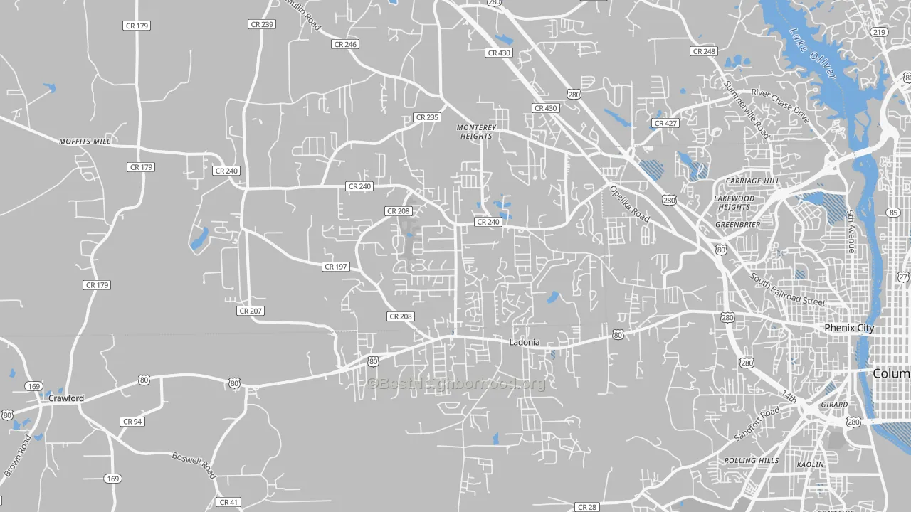 Transit Grade map of 36870, AL
