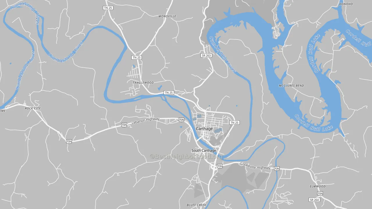 Transit Grade map of 37030, TN