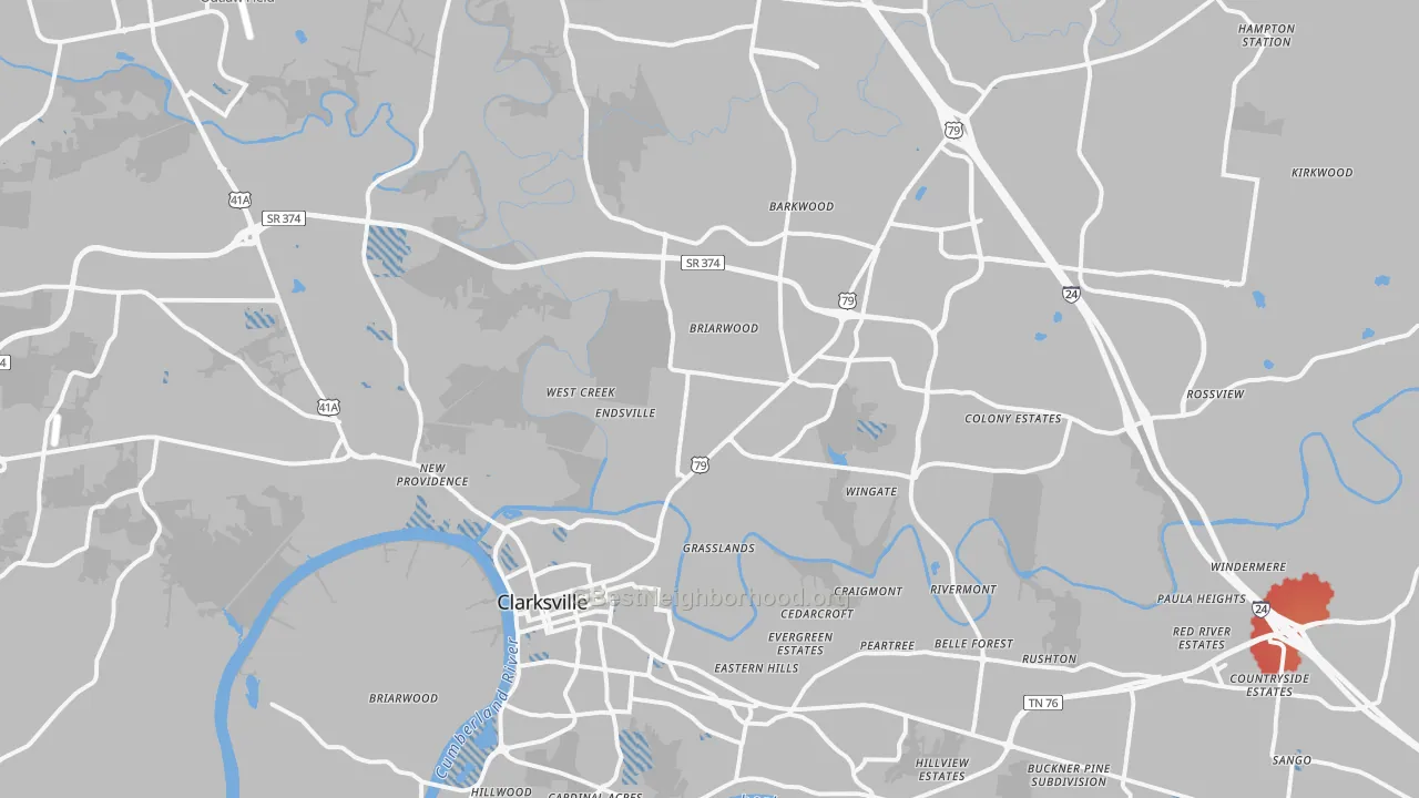 Transit Grade map of 37040, TN