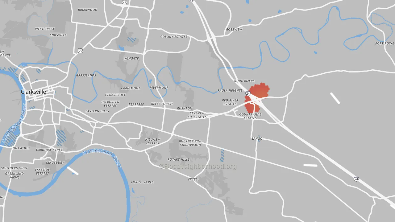 Transit Grade map of 37043, TN