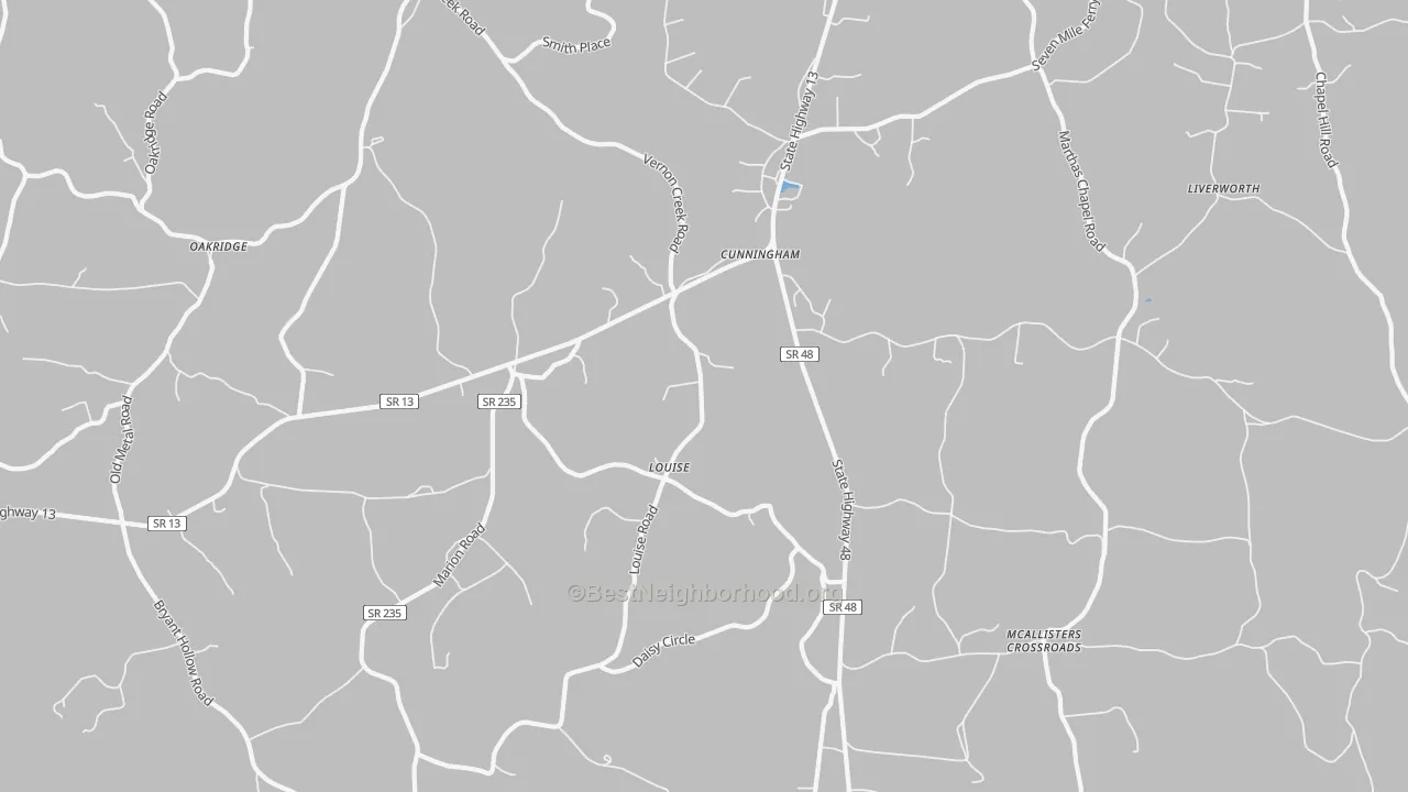 Transit Grade map of 37052, TN