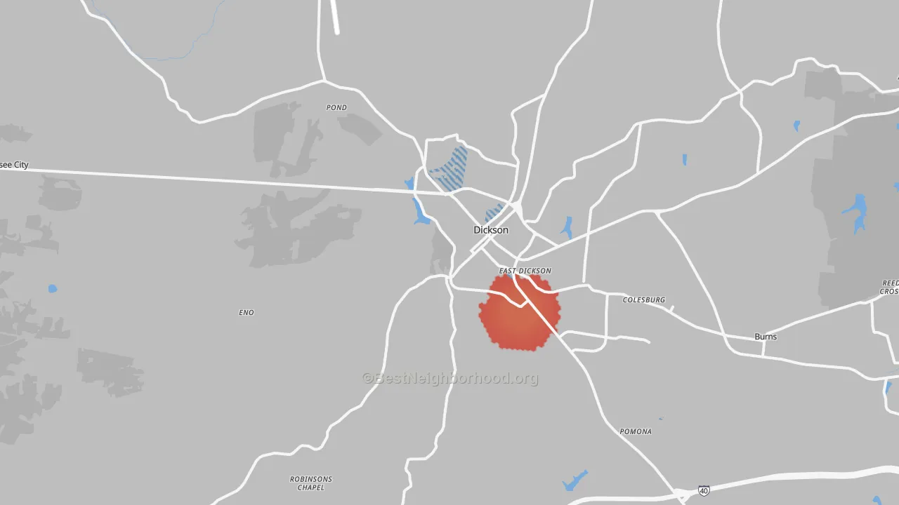 Transit Grade map of 37055, TN