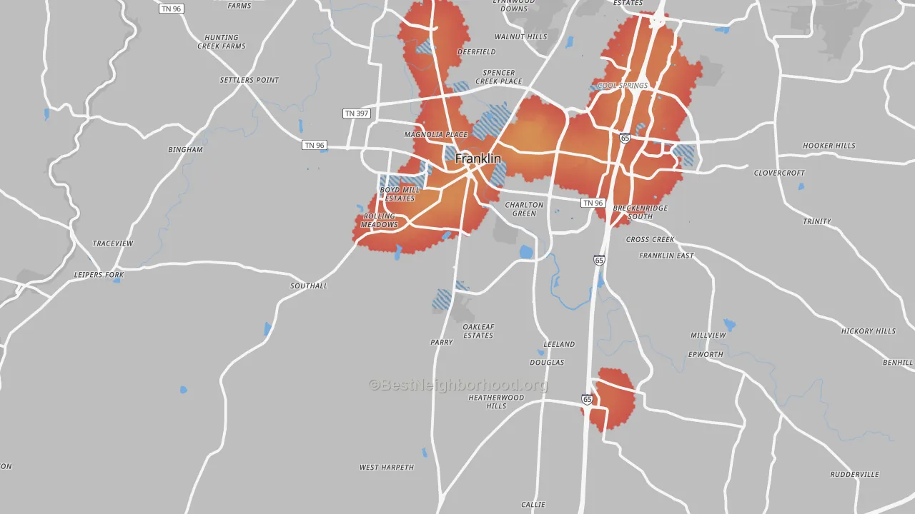 Transit Grade map of 37064, TN