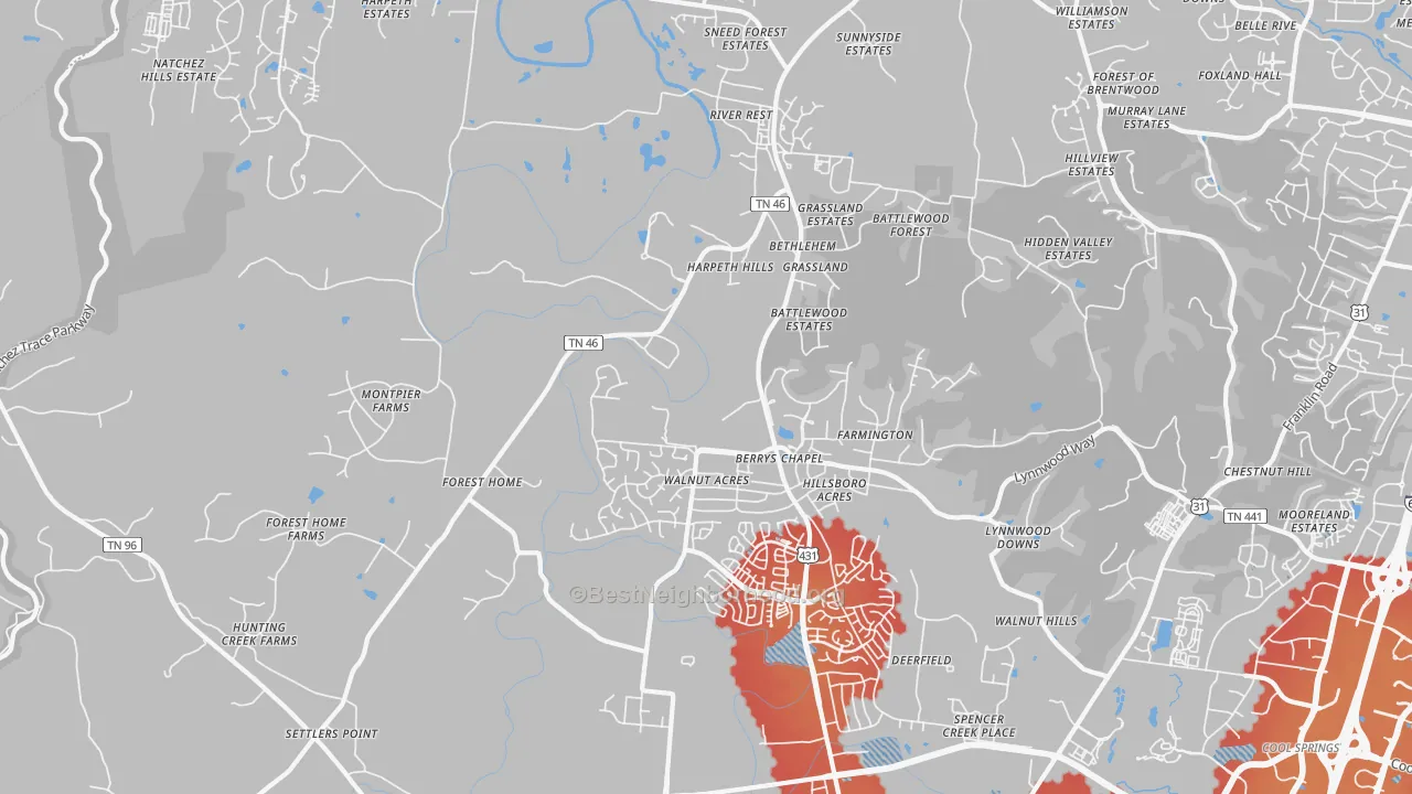 Transit Grade map of 37069, TN