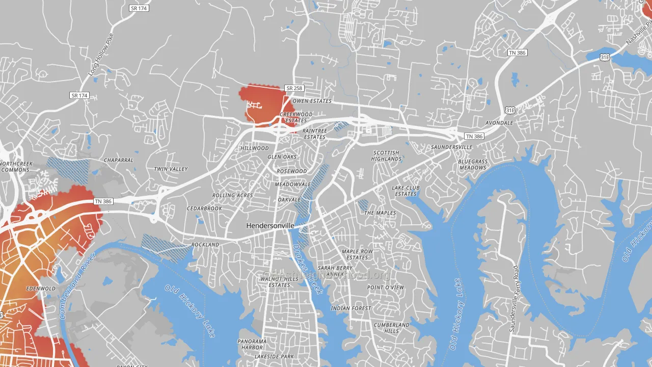 Transit Grade map of 37075, TN