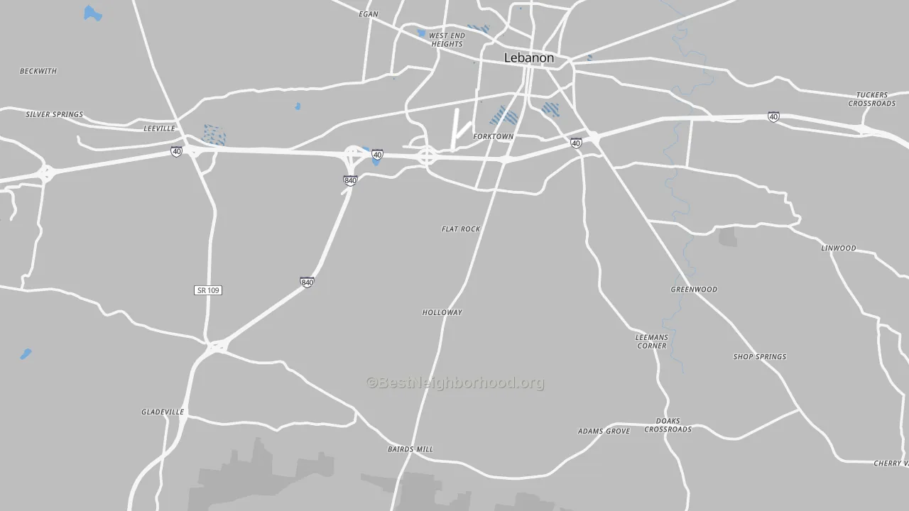 Transit Grade map of 37090, TN
