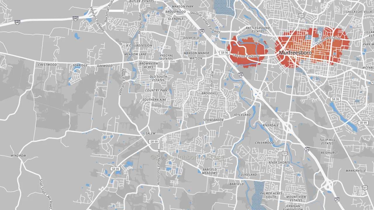 Transit Grade map of 37128, TN