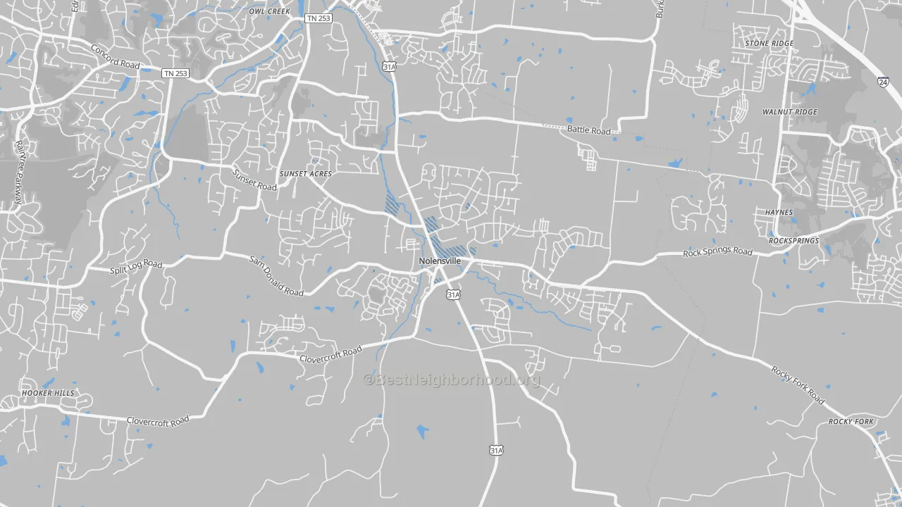 Transit Grade map of 37135, TN