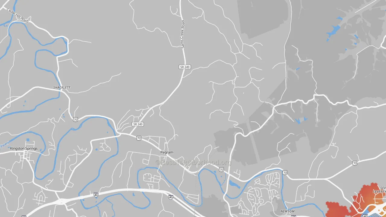 Transit Grade map of 37143, TN