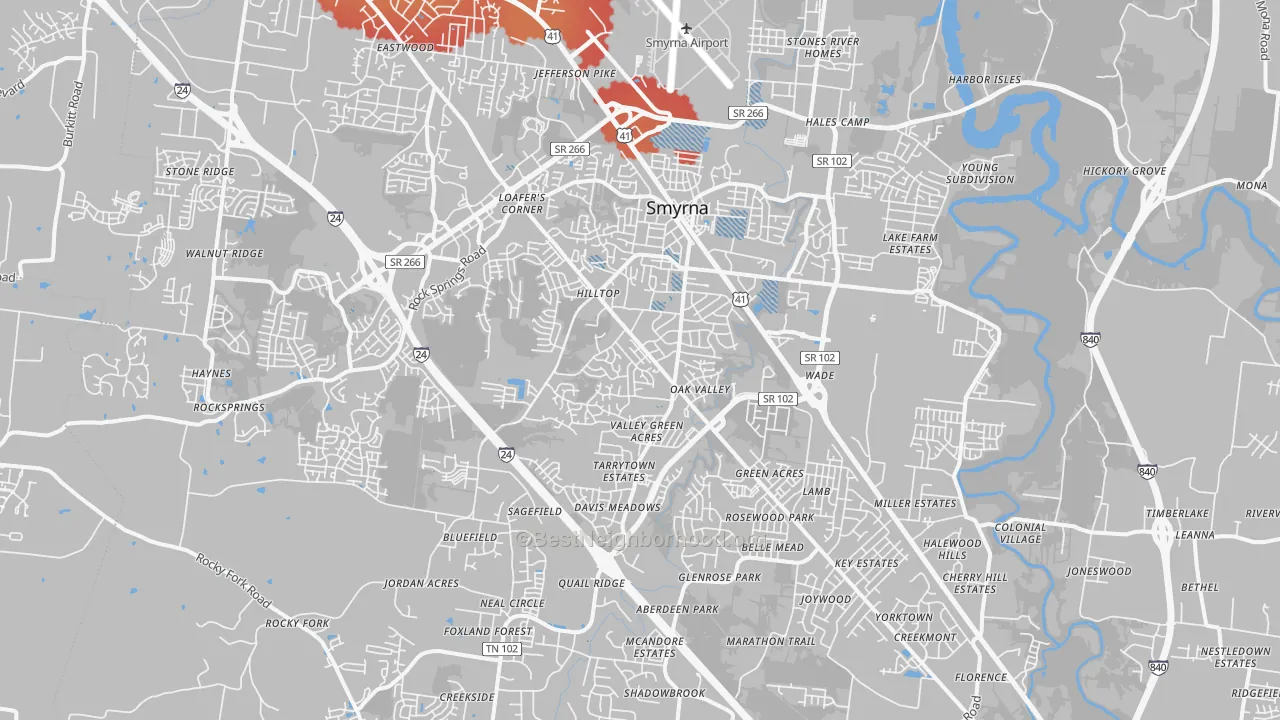 Transit Grade map of 37167, TN
