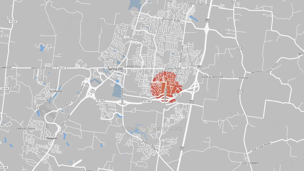 Transit Grade map of 37174, TN