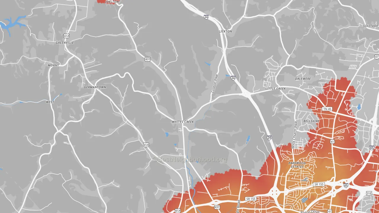 Transit Grade map of 37189, TN