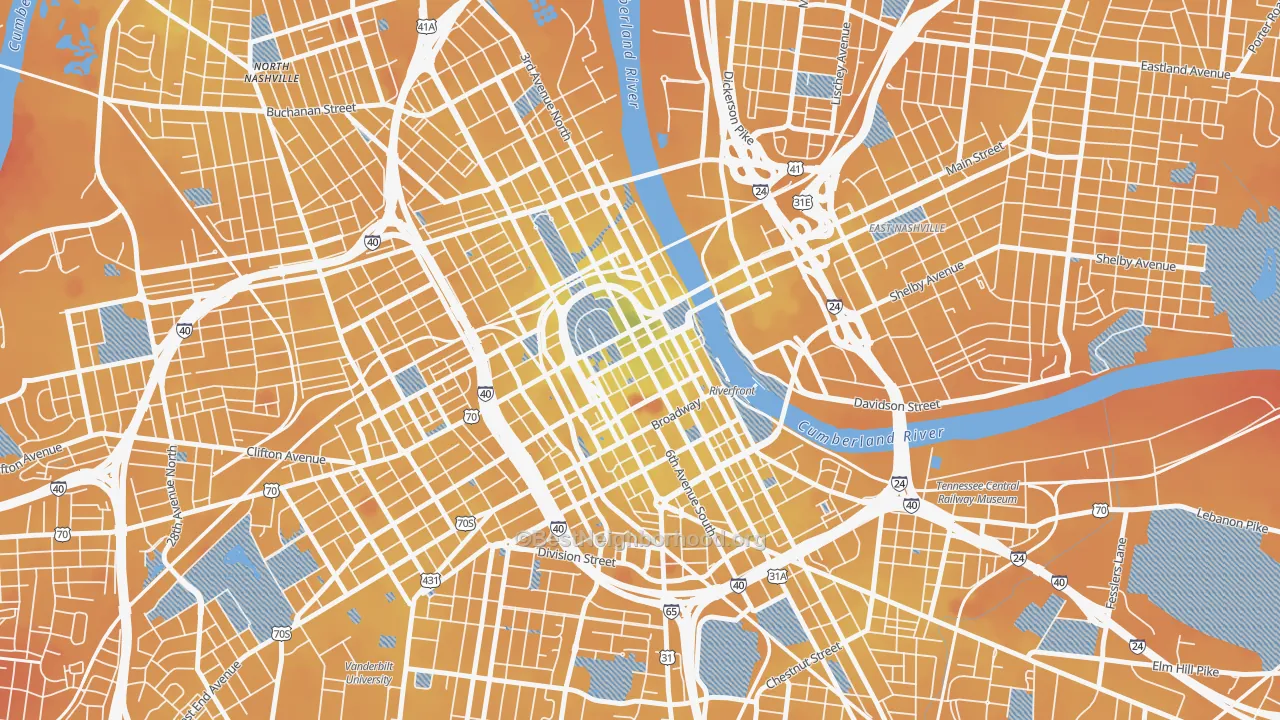 Transit Grade map of 37219, TN