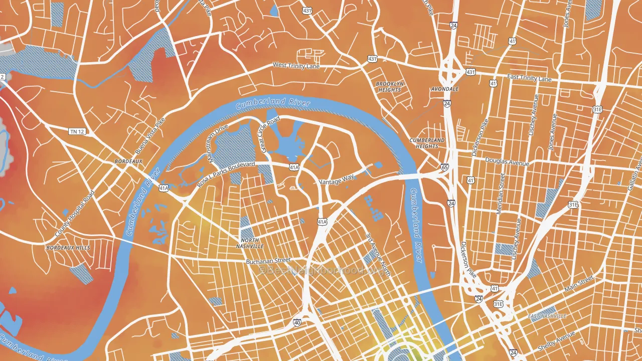 Transit Grade map of 37228, TN