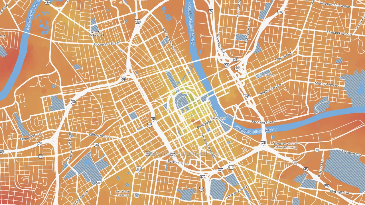 Transit Grade map of 37243, TN
