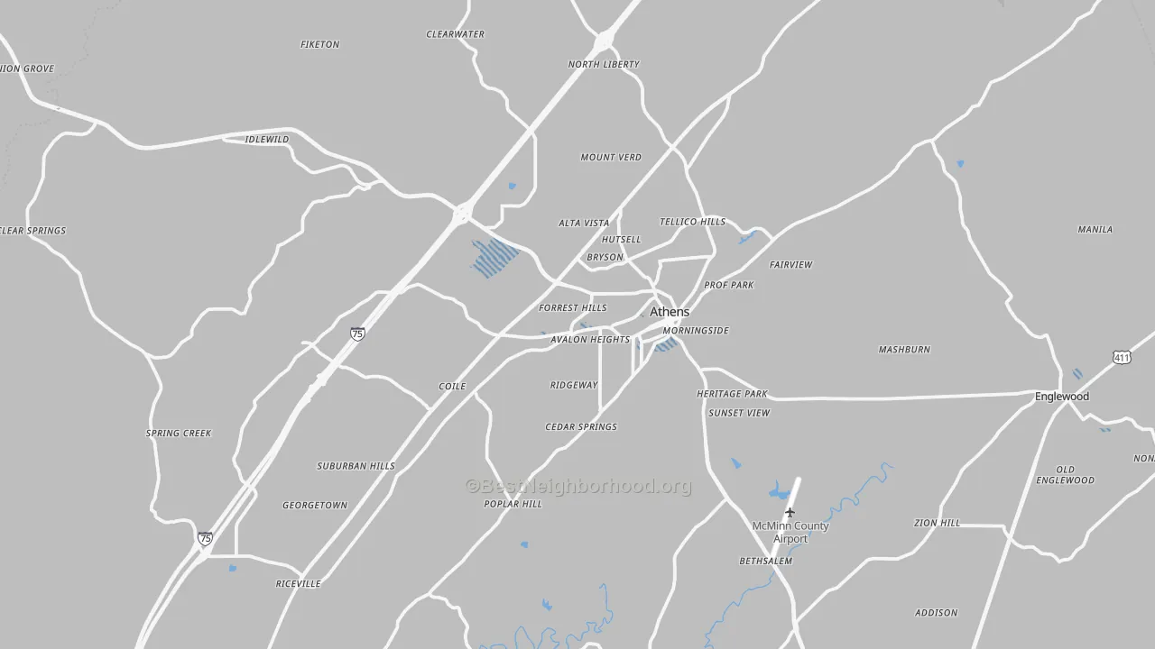 Transit Grade map of 37303, TN