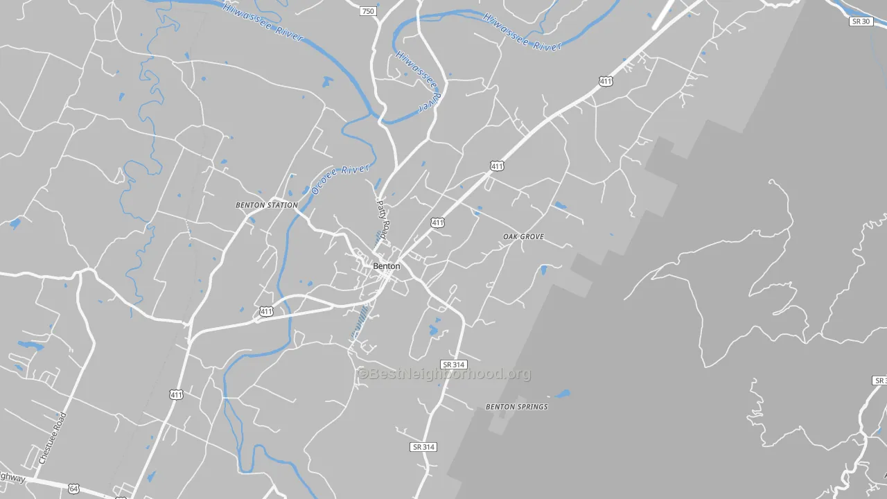 Transit Grade map of 37307, TN