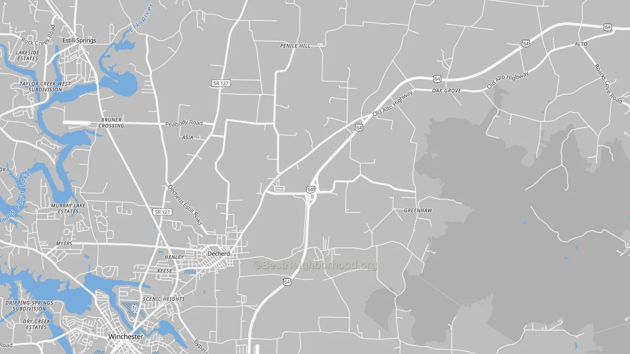 Transit Grade map of 37324, TN