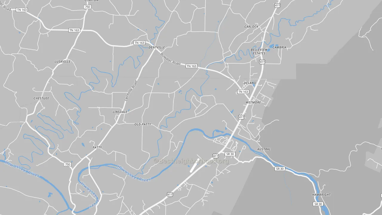 Transit Grade map of 37325, TN