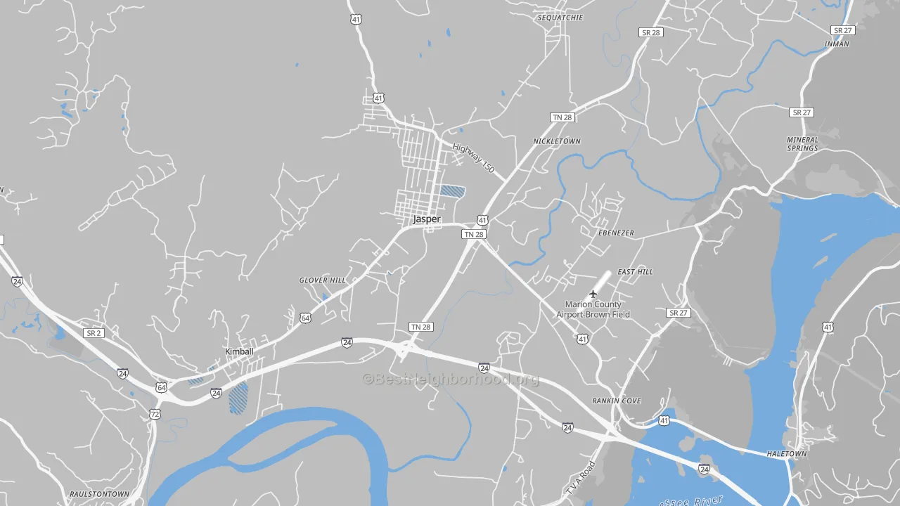 Transit Grade map of 37347, TN