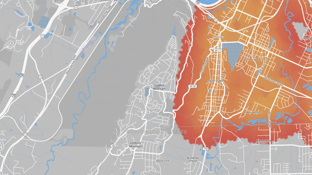 Transit Grade map of 37350, TN