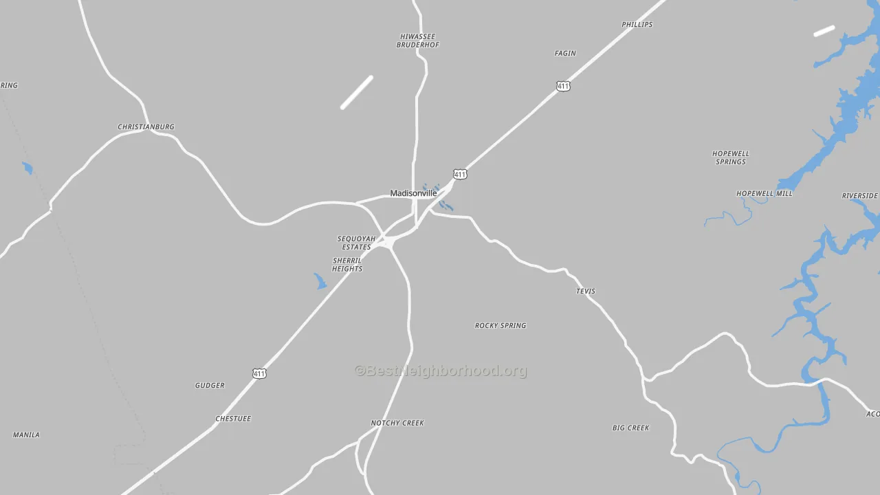 Transit Grade map of 37354, TN
