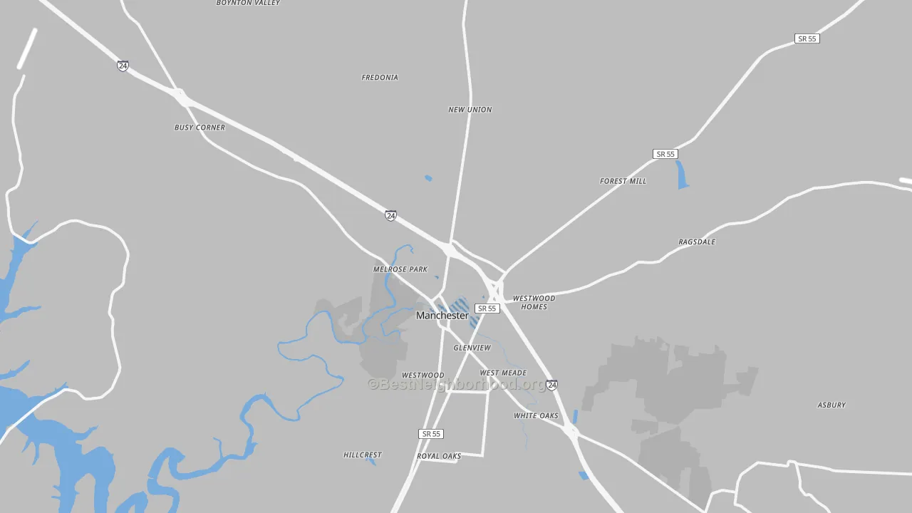 Transit Grade map of 37355, TN