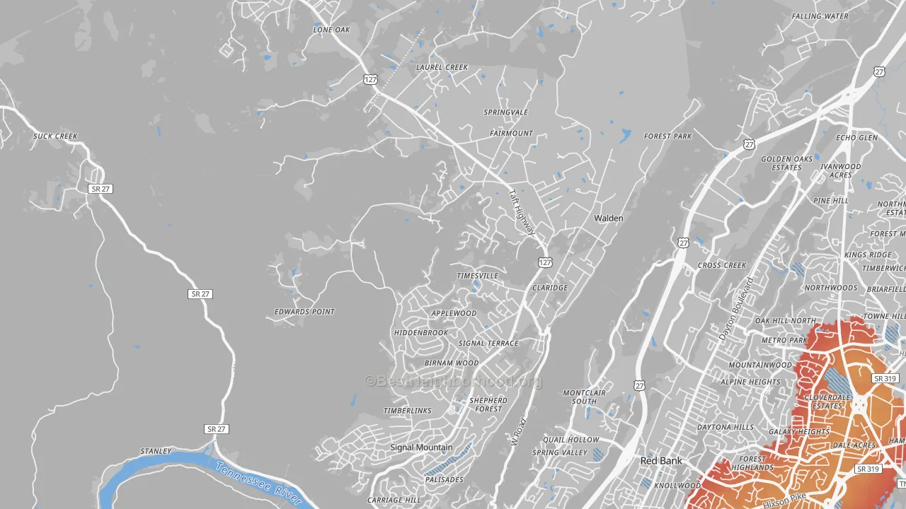 Transit Grade map of 37377, TN