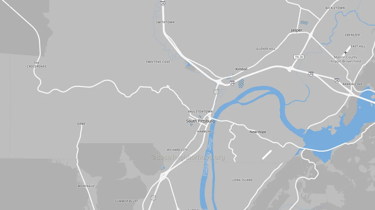 Transit Grade map of 37380, TN