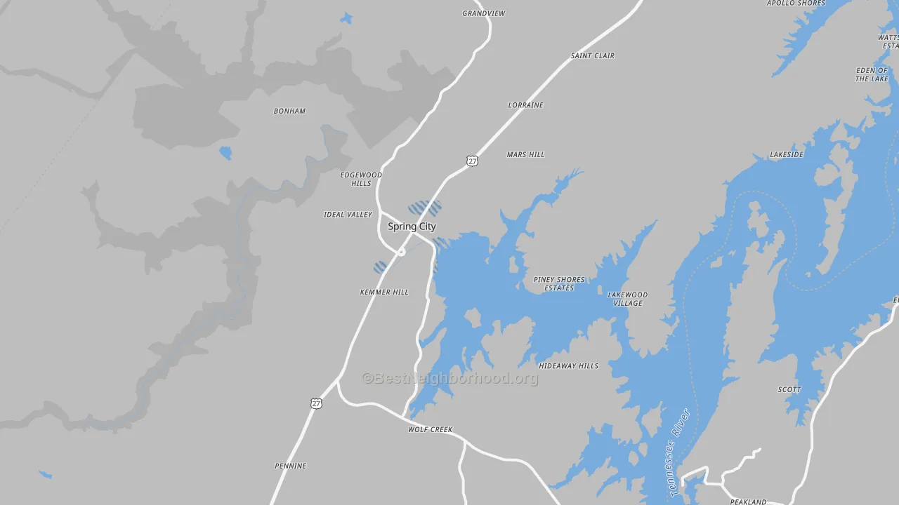 Transit Grade map of 37381, TN
