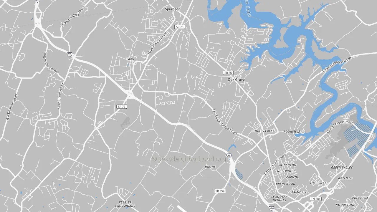 Transit Grade map of 37615, TN