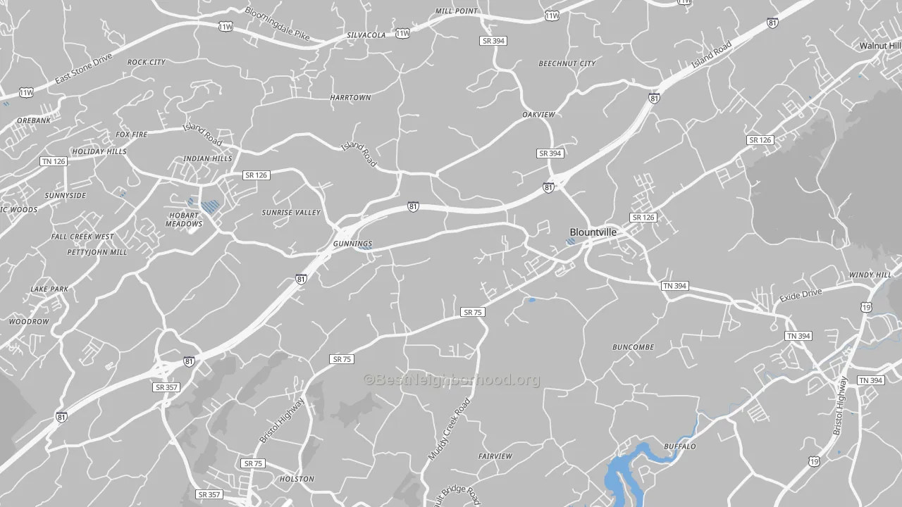 Transit Grade map of 37617, TN
