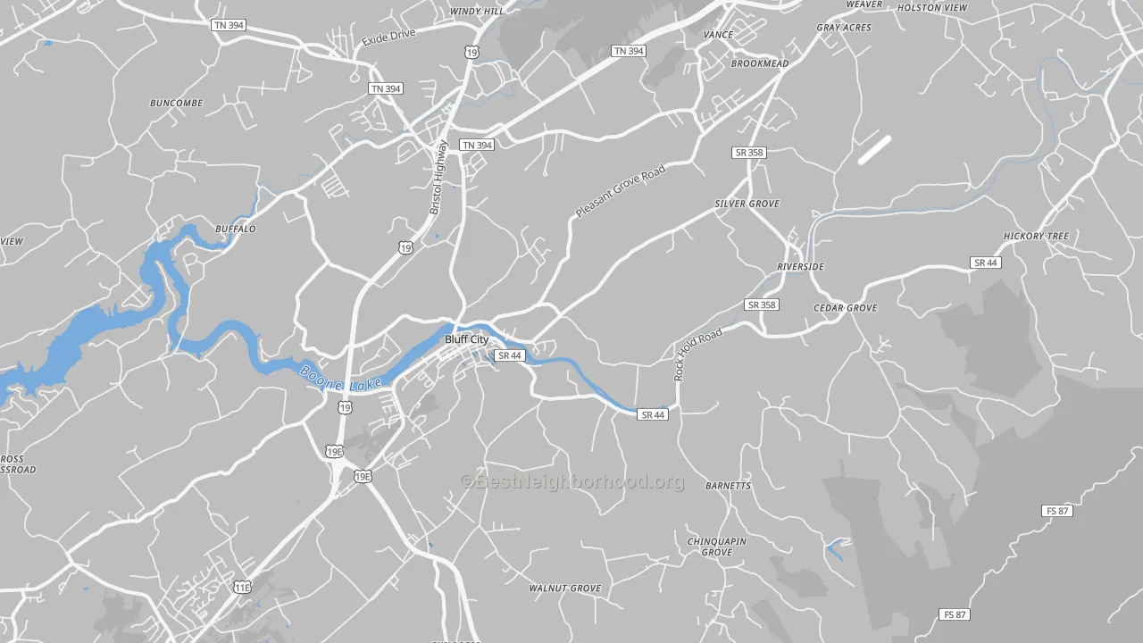 Transit Grade map of 37618, TN