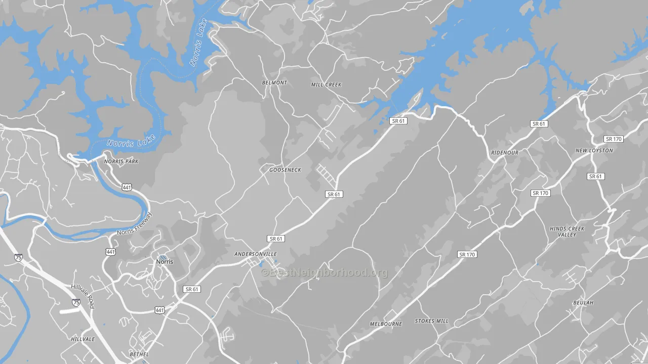 Transit Grade map of 37705, TN